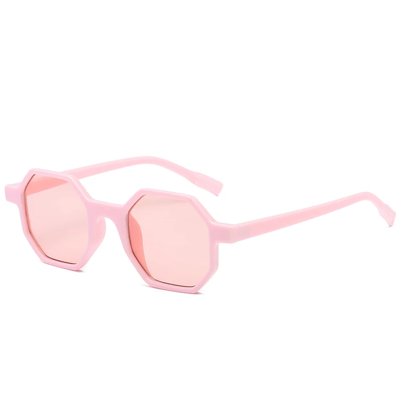 Модные небольшая рамка Octagon солнцезащитные очки Для женщин Оттенки ретро солнцезащитные очки Винтаж квадратный Брендовая Дизайнерская обувь черные очки - Цвет линз: pink sunglasses