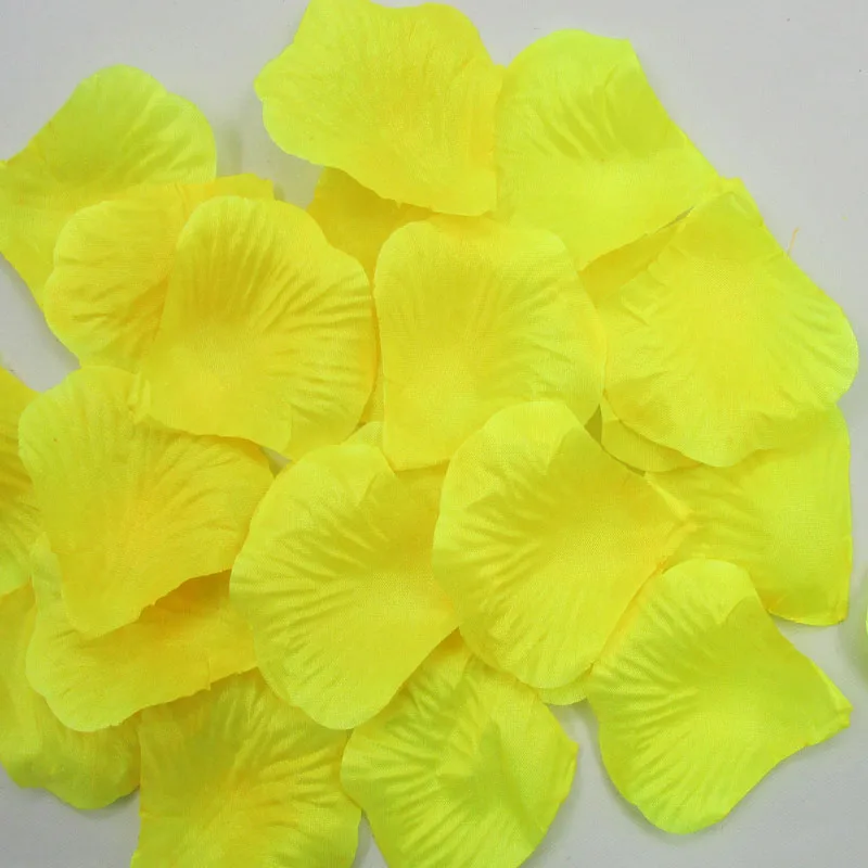 

1000pcs (100pcs*10 packs) yellow decorative artificial Silk Rose Petals