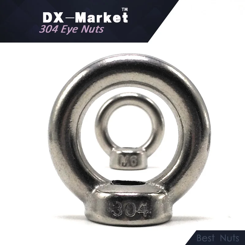 Buy M10 , 10pcs , A2 70 DIN582 eye nut , 304 stainless steel high quality