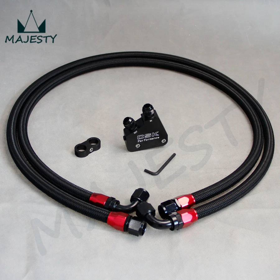 OIL COOLER ADAPTER + 1.4M 1.6M OIL LINE FIT LS1 LS2 LS3 Commodore VT VX