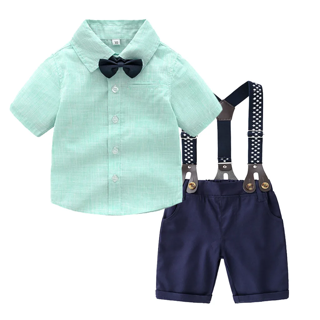 

Infant Baby Boys Gentleman Bow Tie T-Shirt Tops+Stars Shorts Overalls Outfits toddler boy clothes newborn clothes baby clothing