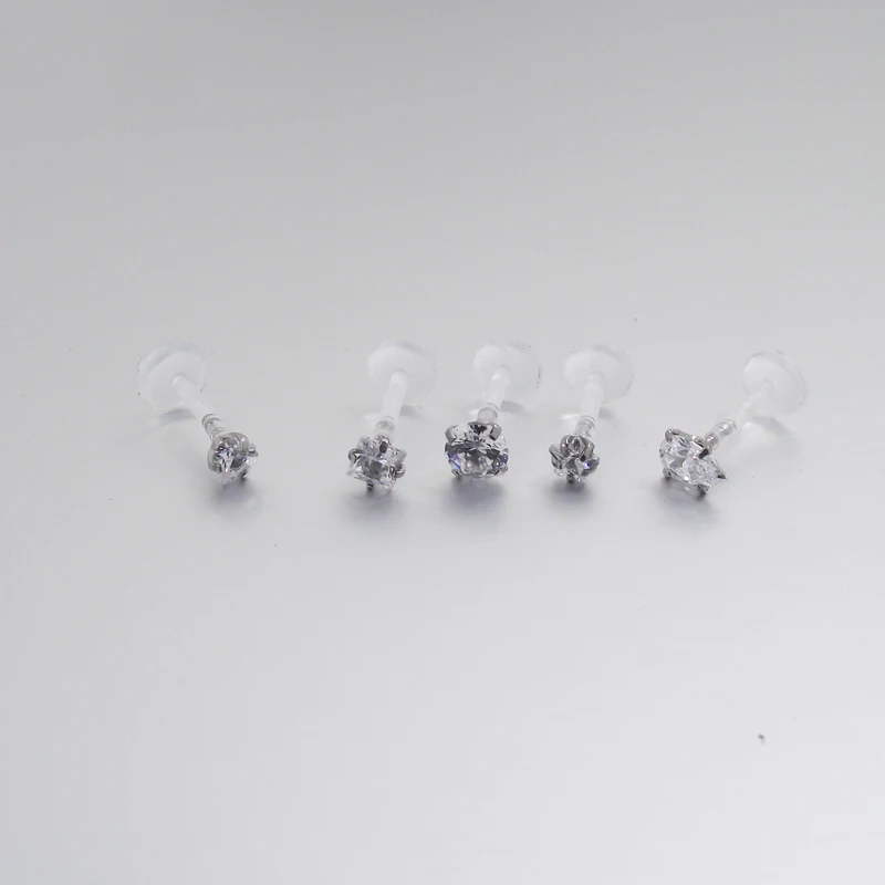 1 шт. кольцо для губ Labret Star Heart Zircon 16G Monroe гибкое пуш ап Bioflex ювелирное изделие