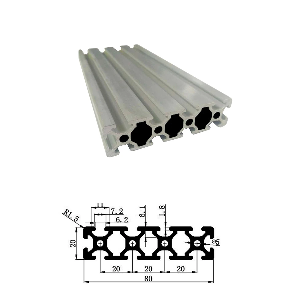Линейная направляющая 3d принтер 100 мм до 600 мм рельс анодированный алюминиевый профиль Экструзия 3d принтер части 2080 для DIY верстака