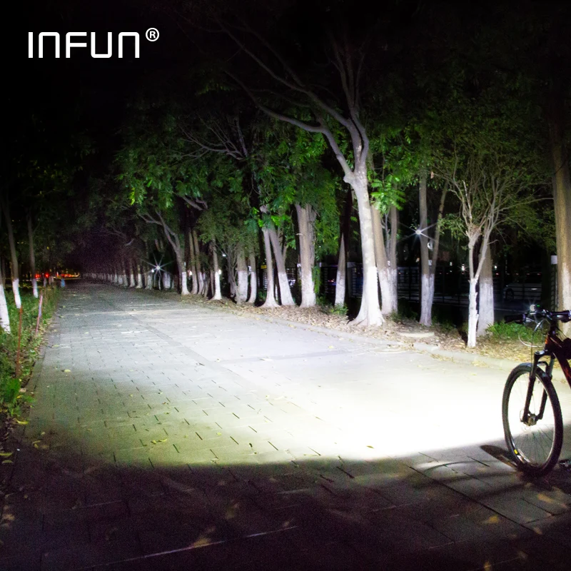 Cheap INFUN GT200 Bike Front Headlight Cycling Bicycle Rechargeable Flashlight 2200 Lumen 12