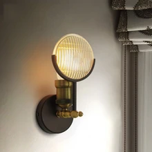 Vintage Industrial Wall Lamp LED Wall Sconces Living Room Stair Aisle Bedside Cafe Bedroom Lamp Iron Wall Sconce Light Fixture nordic black iron wall lamps bedside light vintage industrial aisle wall sconce creative bedroom study decoration led wall light