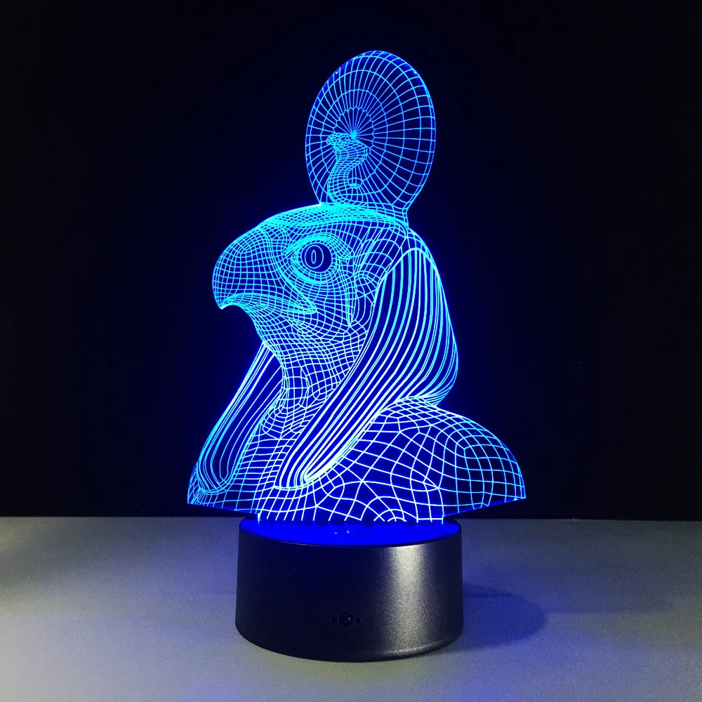 7 Colors Change Egypt Anubis 3D Bulbing Lamp Illusion Color Changing Desk Light With Black Touch Ba