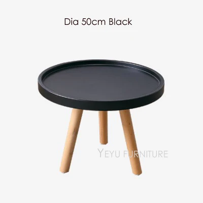 Black 50cm Современный Дизайн Твердый Деревянный небольшой большой высокий низкий боковой стол, гостиная диван угловой чайный журнальный столик, модный Лофт лоток боковой стол - Цвет: Black 50cm