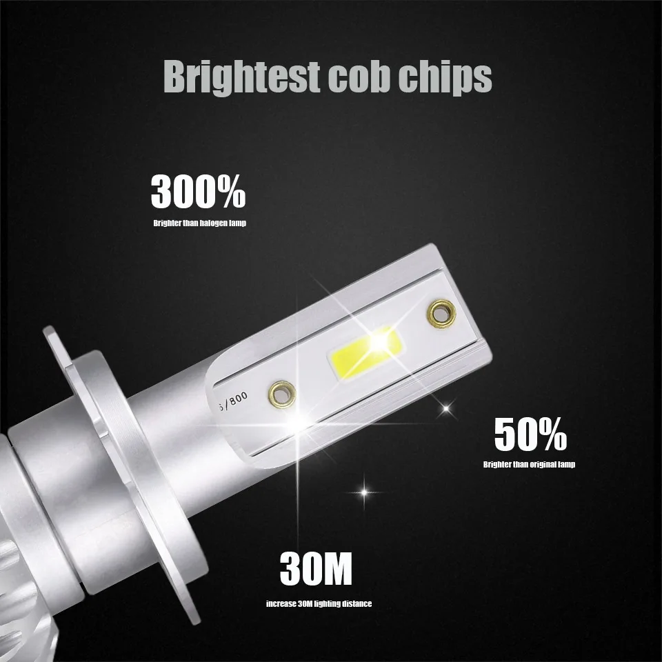 ANMINGPU 2x 12000LM/набор Автомобильных Фар H4 Led H7 Фары лампы H11 H1 H3 9005 9006 6000K COB Авто