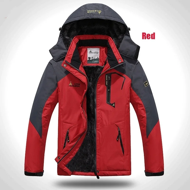 Зимние флисовые военные куртки Мужская ветрозащитная водонепроницаемая верхняя одежда парка Мужская ветровка теплый плащ пальто мужское повседневное пальто - Цвет: WISH163 red
