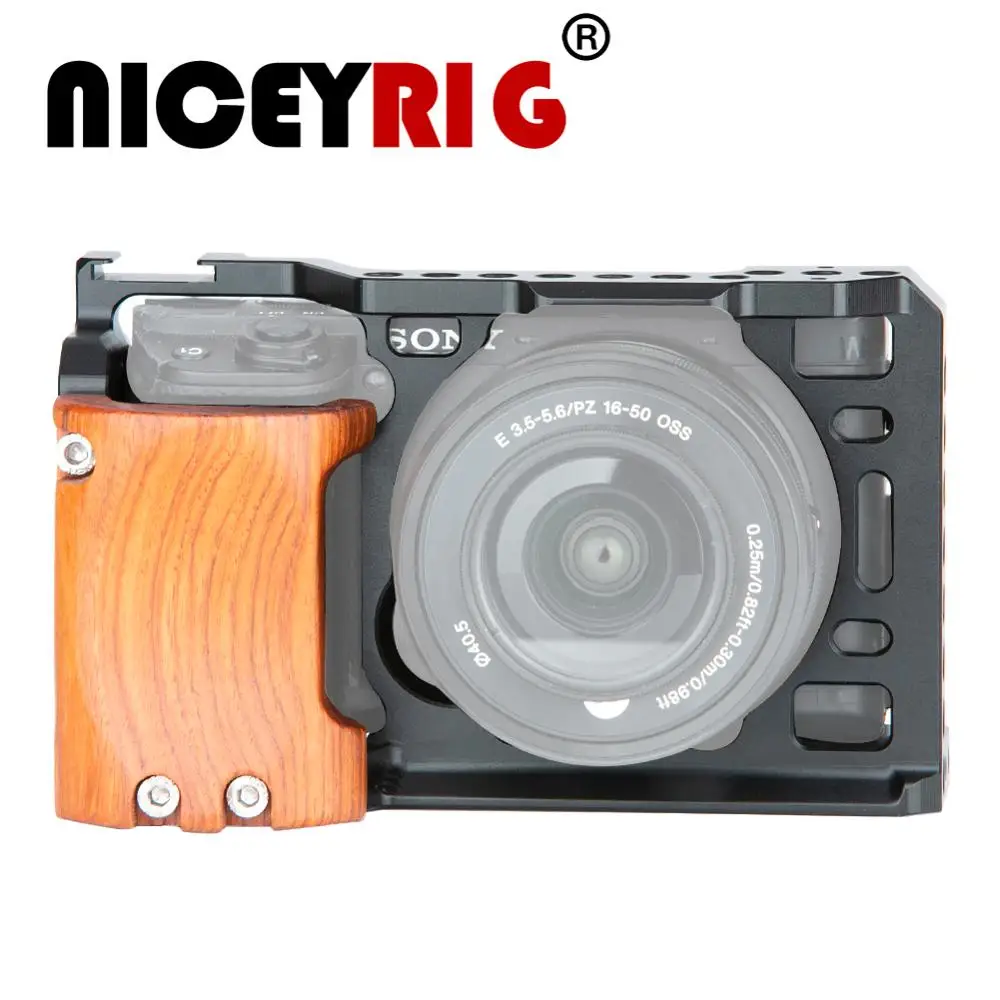 Niceyrig 6400 6500 набор клетки для камеры Sony A6500 камера с деревянной рукояткой фитинг A6400