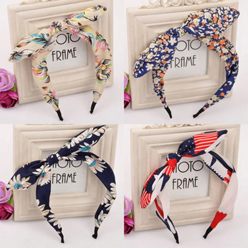 

1 PCS Women Hairband Fabric Bow Knot Hair Hoop Rabbit Ears Headband for Headwear Women Hair Accessories