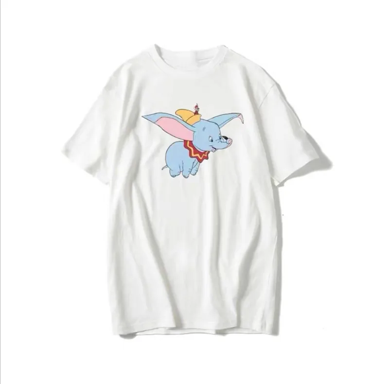 Одежда для всей семьи футболка для мамы и дочки футболки для мамы, мамы, слона, слона, Camiseta Dumbo летний большой костюм для сестренки, футболки - Цвет: Белый
