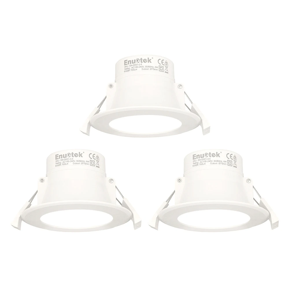 

8W LED Small Recessed Downlights Recessed Ceiling Lights Cool White Lighting 5000K Cut Φ70-85MM 240V IP44 Dampproof for Kitchen
