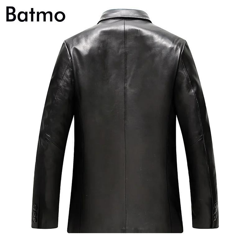 Batmo Новое поступление Осенняя Высококачественная Мужская куртка из натуральной овечьей кожи, тонкий кожаный мужской блейзер, размер L-4XL, ALWZM803