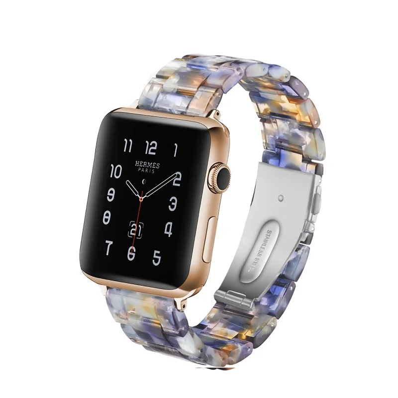 

For apple Watchband Strap for apple watch 4 44/40/38/42mmresin for iwatch Band Series 4 3 2 1 Ceramic unique bands fashion women