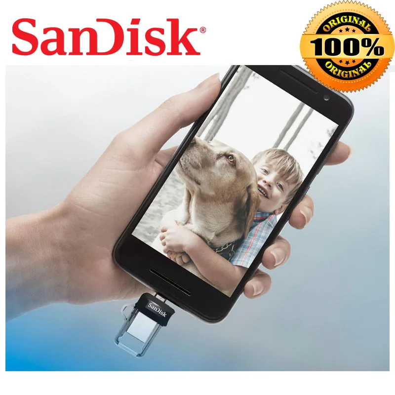 SanDisk OTG USB3.0 16 ГБ 32 ГБ 64 Гб 128 ГБ xtreme высокоскоростной двойной OTG USB флеш-накопитель флешки 150 м/с