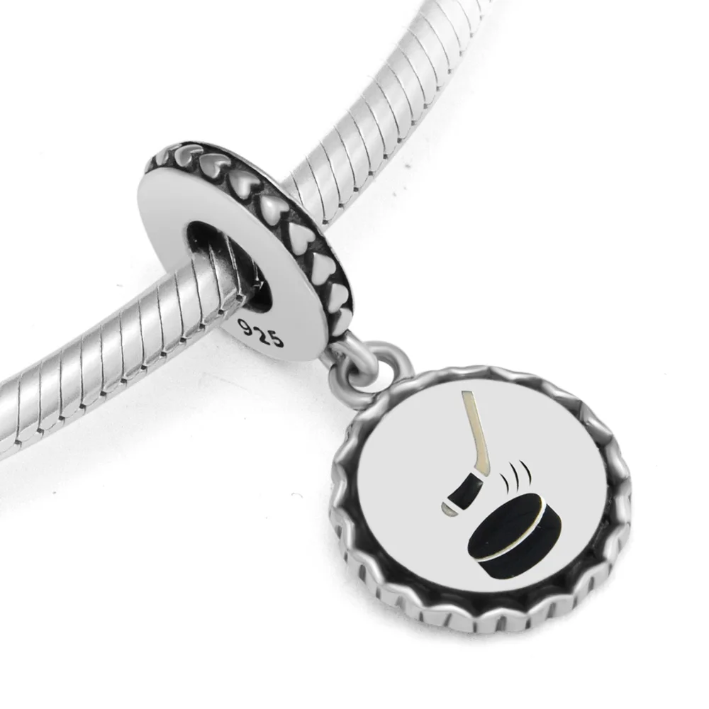 

Pandulaso Hockey Stick Figure Dangle Charm Fits Woman Charm Bracelet & Choker Sterling Silver Jewelry Beads For Jewelry Making
