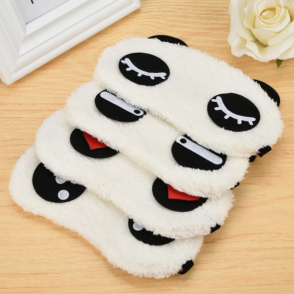 

OutTop New Arrival 1PC Sleep Eye Mask Shade Nap Cover Blindfold Face White Panda Shading Sleep Cotton Goggles Aid Relax#3.1