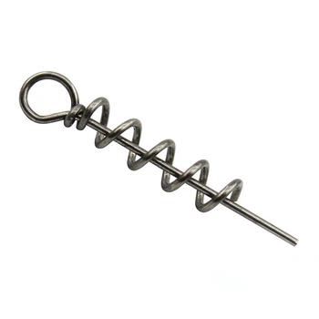 

45Mm Spring Twist Lock Fishing Hook Centering Pin Worm Crank Hook Soft Fishing Baits Lure Rigs Needle Spring Lock