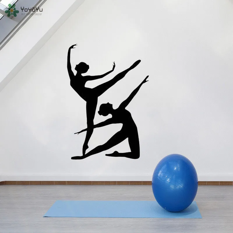 YOYOYU Wall Decal Ballet Dancers Girls Silhouette Dancing Sticker Bedroom Dance Studio Art Decoration QQ237 | Дом и сад