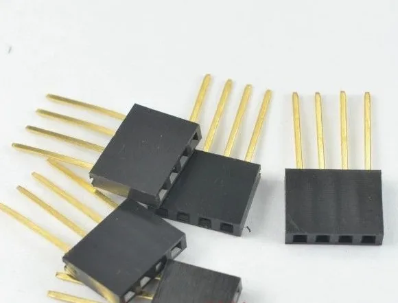 

100pcs Black 11mm 2.54mm 4P Stackable Long Legs Female Header For Arduino Shield