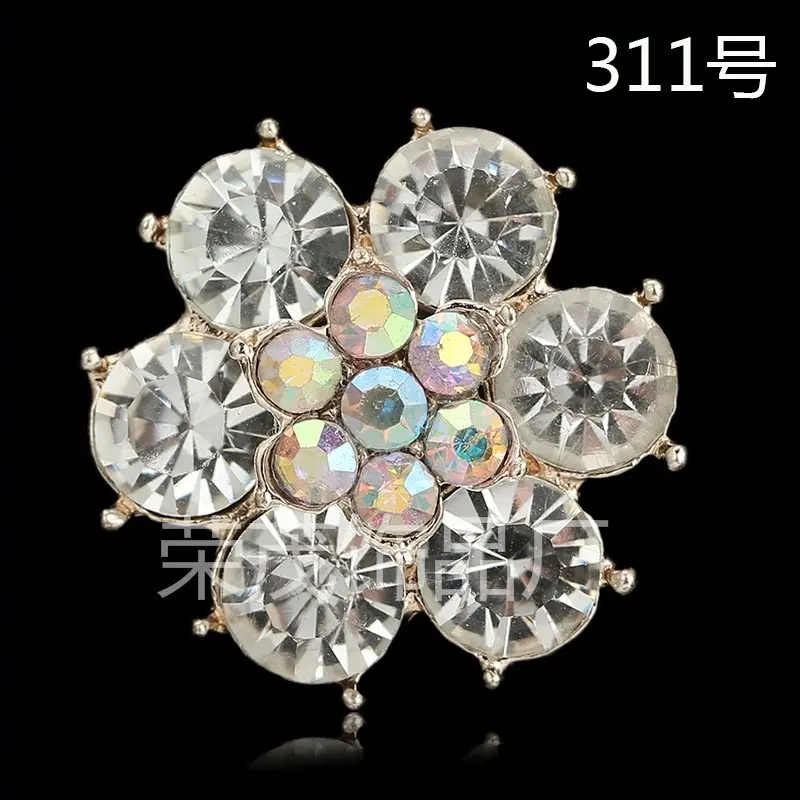 

Free Shipping 50pcs 23mm Zinc Alloy Silver Tone DIY 3D Crystal Flower Charms For Handmade DIY Jewelry Making
