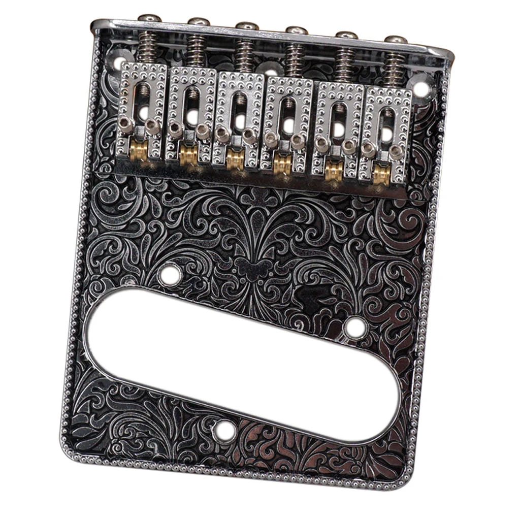 Metal Roller Saddle Bridge with Single Coil Pickup Hole & Wrench Screws for Telecaster Replacement Part Accessory 