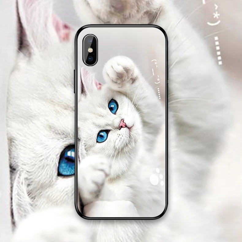 Забавный милый кот для iphone 8 7 6 5 6s plus 7plus 8plus силиконовый мягкий ТПУ чехол телефона X
