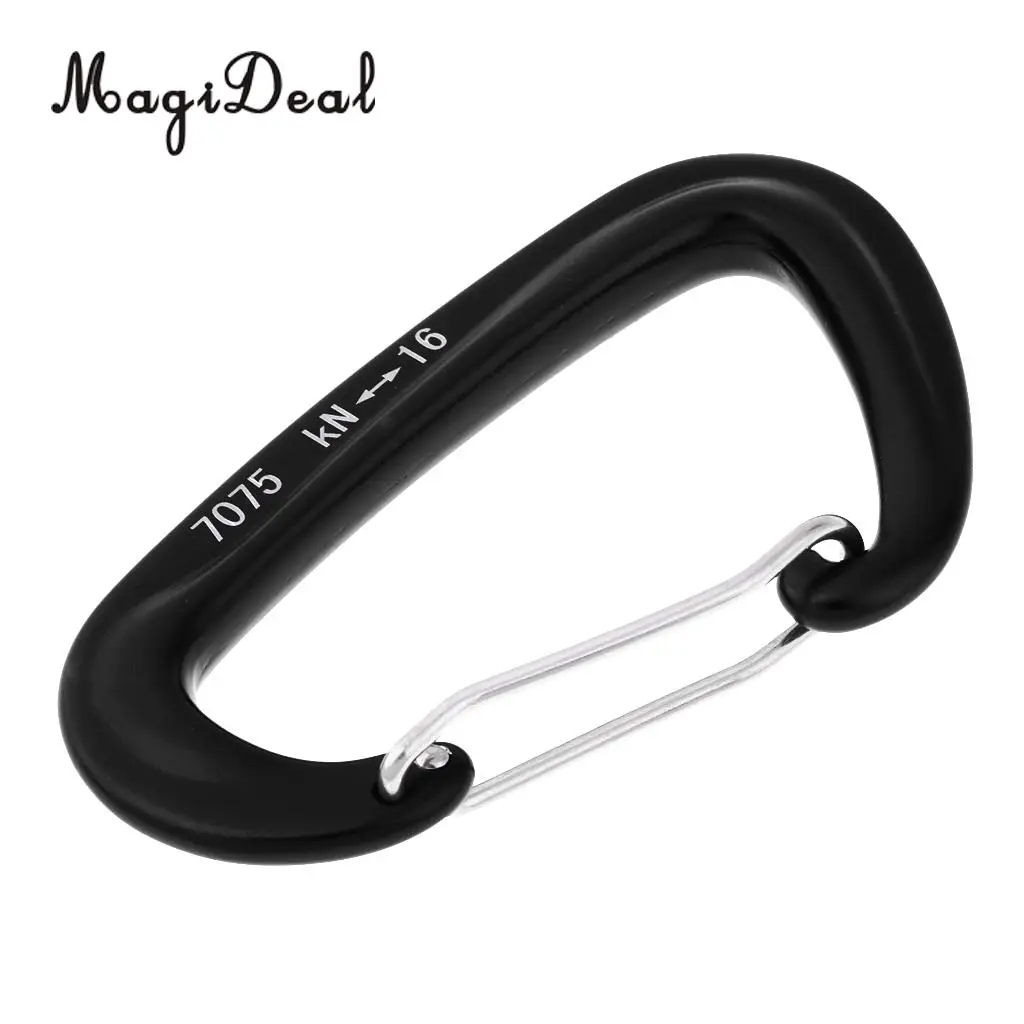 5pcs 16KN Wire Gate Carabiner Safety D Ring Buckle Snap Hook Keychain Clip for Rock Climbing Hammock Quickdraws