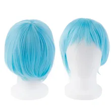 Pro neat Hatsune Miku Cosplay Anime Straight Wig Leek Green Gradually Becoming Dark Green Short Synthetic Hair for Hairpiece Pop