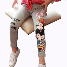 Модные Хлопковые Штаны для девочек с изображением Микки Мауса; леггинсы для девочек с рисунком Минни; штаны для малышей; детские брюки; детские леггинсы; Одежда для девочек; 4 цвета