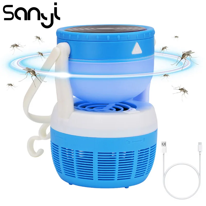 

SANYI USB Electric Rechargeable Mosquito Killer Lamps Lights 18650 Battery Night Light Home LED Bug Zapper Trap Lamp