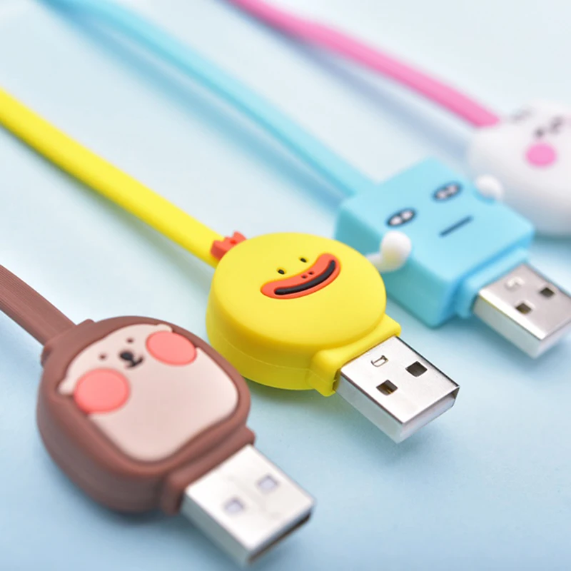 1 M لطيف الكرتون المصغّر USB كابل ل فون سامسونج نوع-c شحن تهمة المغناطيس مهايئ شاحن USB نوع C المحمول كابلات الهاتف