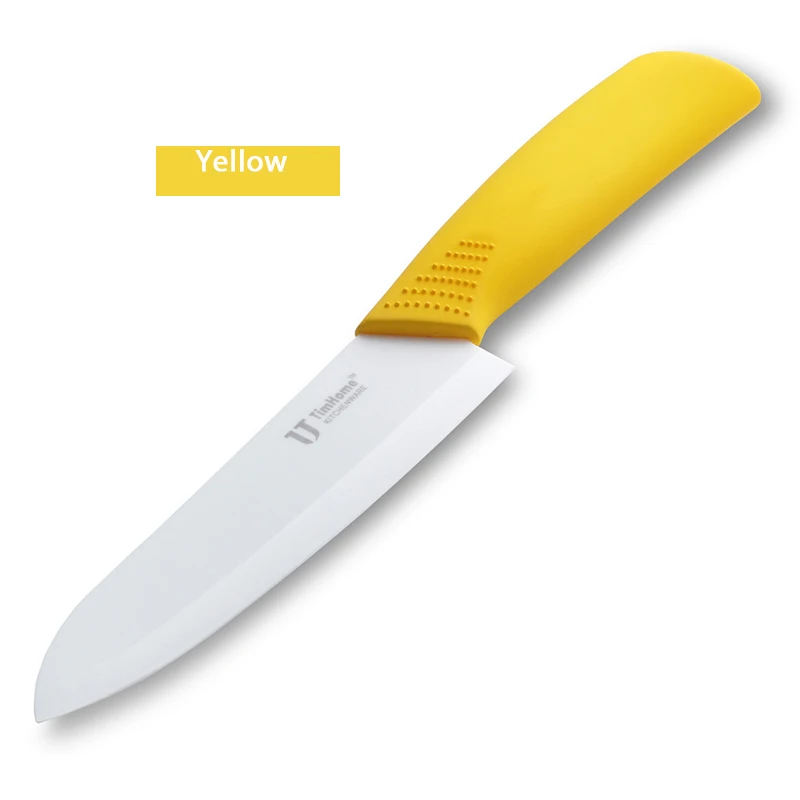 Timhome " Керамический нож с крышками kechit нож шеф-повара фруктовый овощной нож - Цвет: Цвет: желтый