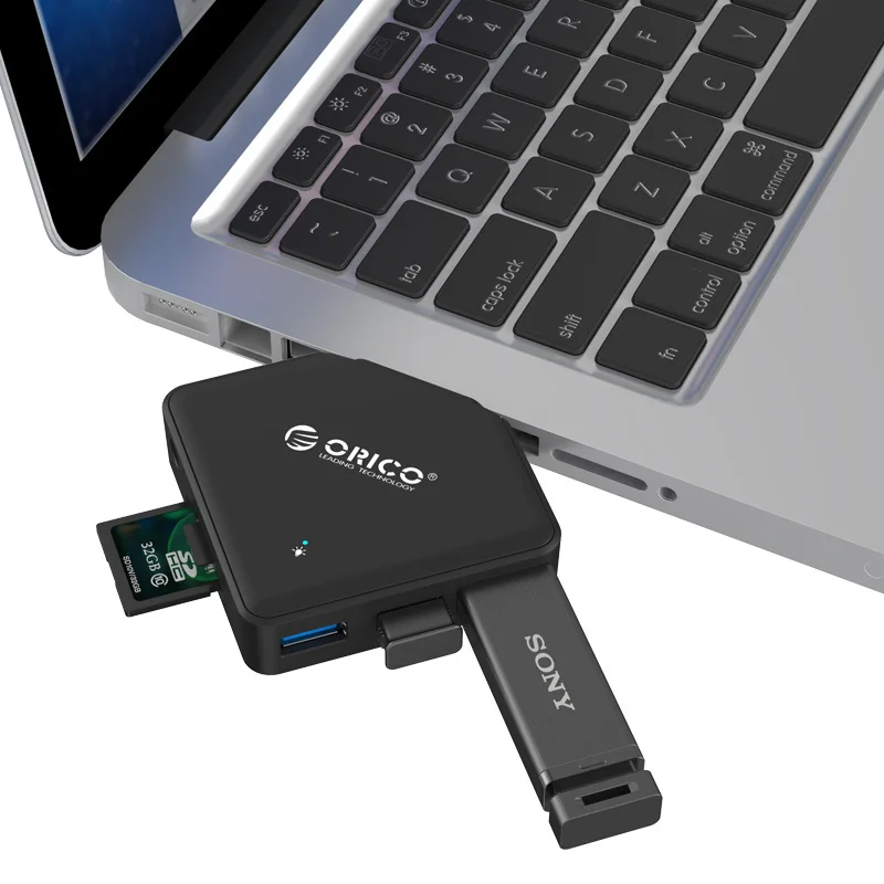 ORICO Мульти USB 3,0 концентратор SD TF кардридер адаптер мини USB разветвитель Поддержка OTG для ПК компьютер ноутбук аксессуары