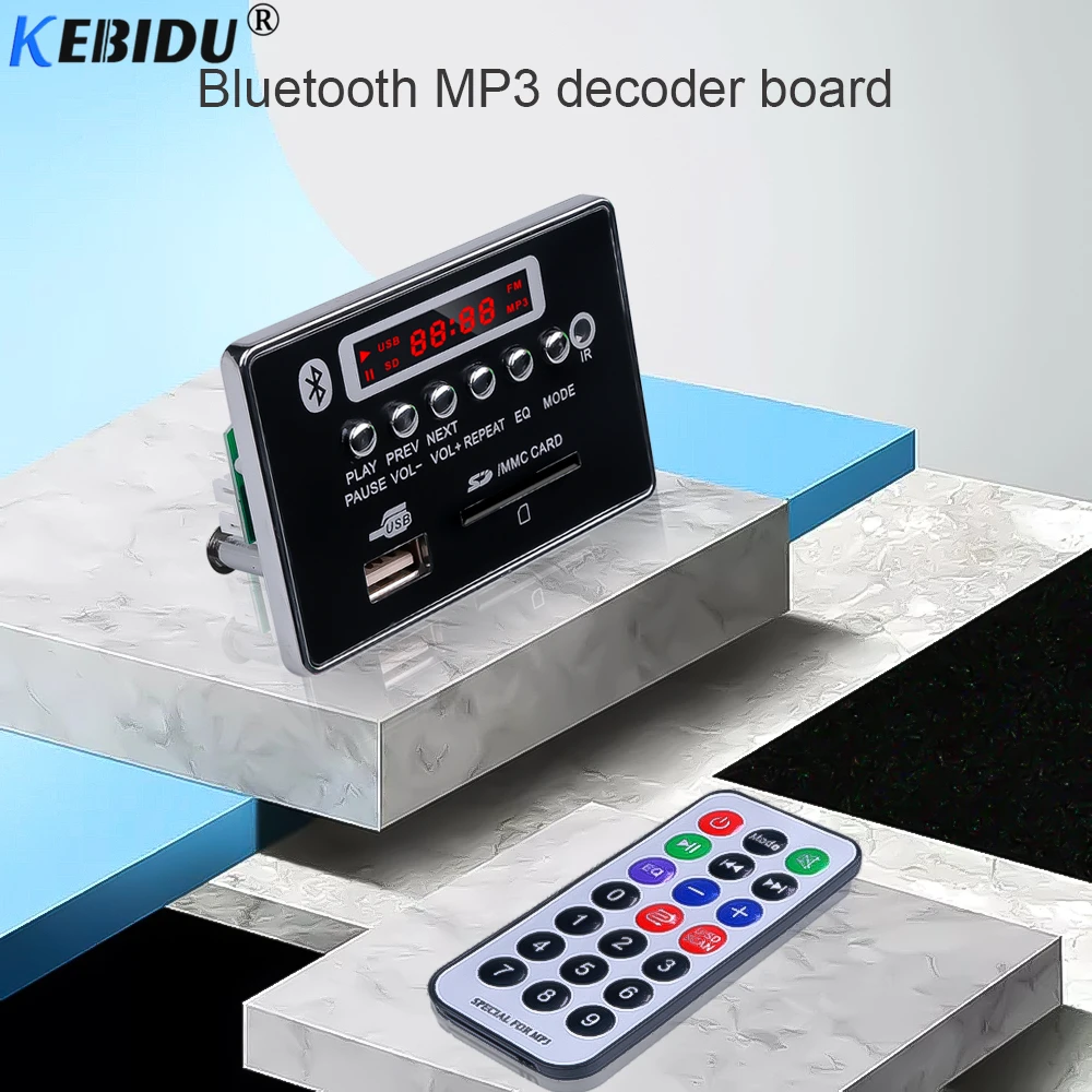 KEBIDU Bluetooth Hands-free MP3 декодер модуль автомобиля USB MP3 плеер встроенный пульт дистанционного управления USB FM Aux радио для автомобиля