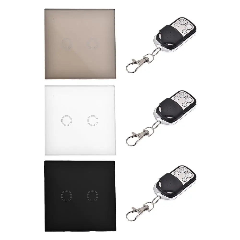 

LAIDEYI 2-Gang EU Type Smart Home Touch Wall Switch With Remote Control Smart LED Dimmer Switch Black White Gold New Arrival