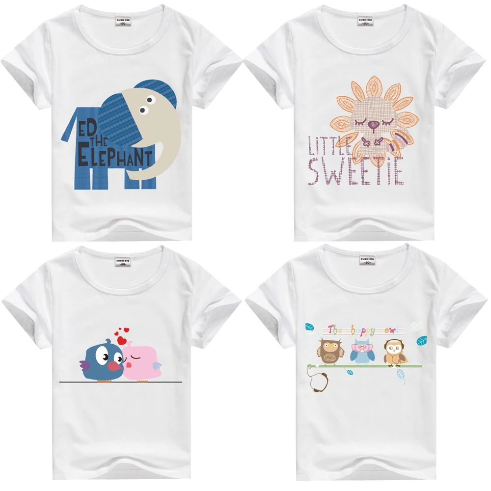 

t-shirts cotton short sleeve children t shirts cute animal cartoon t-shirt candy color bottoming t shirt nova kids