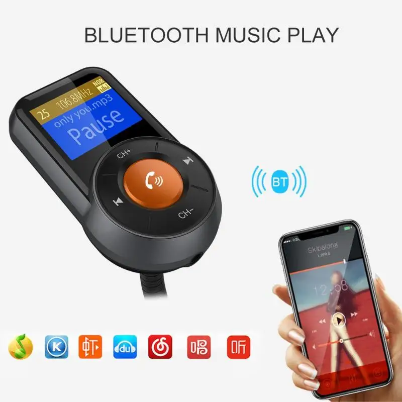 1 шт. Bluetooth комплект громкой связи fm передатчик MP3 плеер приложение автомобильный