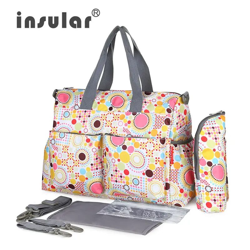 

Insular Large Capacity Baby Diaper Bags Fresh Colors Messenger Maternity Bags Special Design Stroller Organizer Mother Baby Bag