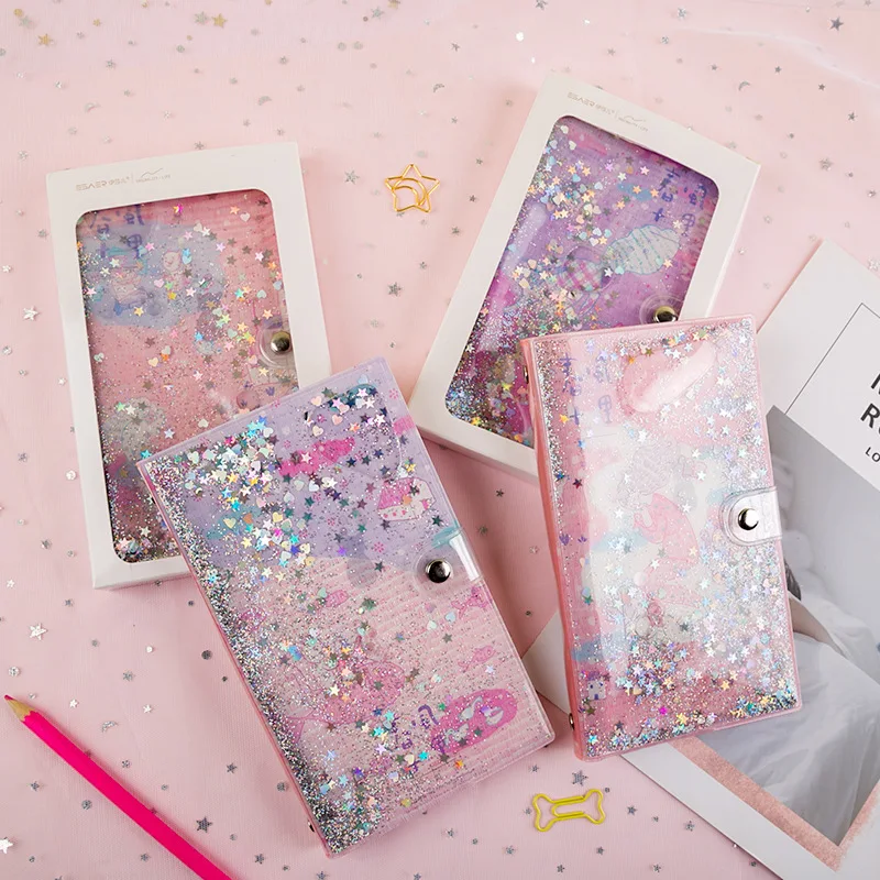 

Girl's Heart PVC Loose-Leaf diary ring binder spiral notebook journal planner notepad pink gift cute creative stationery school