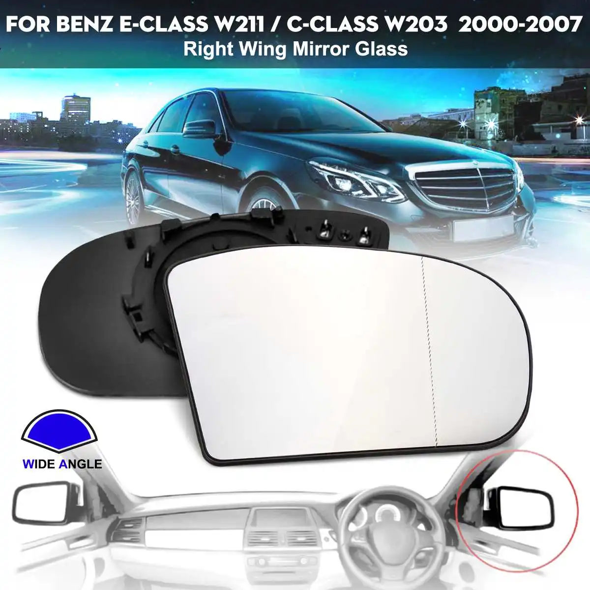 1 шт. Левые/правые электрические зеркала заднего вида с подогревом для Benz C-Class W203 2000 2001 2002 2003 2004 2005 2006 2007 салон