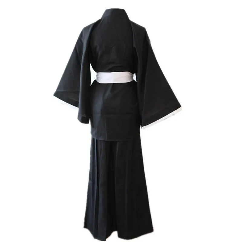 Coshome Bleach Kuchiki Rukia Wigs Cosplay Costumes Black Dress Kimono Set Women Halloween Party Costume (6)