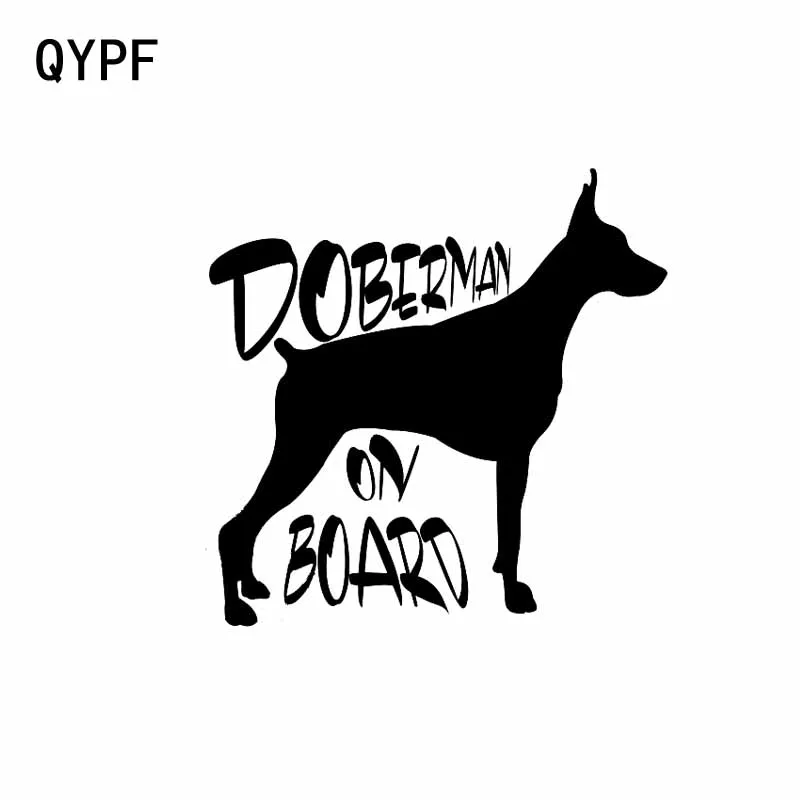 QYPF 15 см * 14 9 Виниловая наклейка DOBERMAN на борту автомобиля черный серебристый