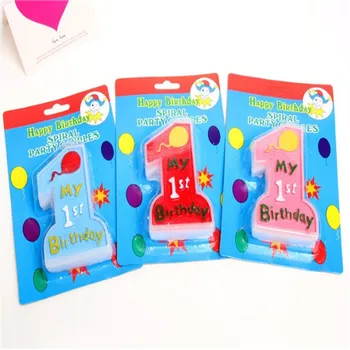 

2017 Hot sale My 1st Birthday Toothpick Cake Candle Kids First One Anniversary Party Decor for birthday party Fashionable style