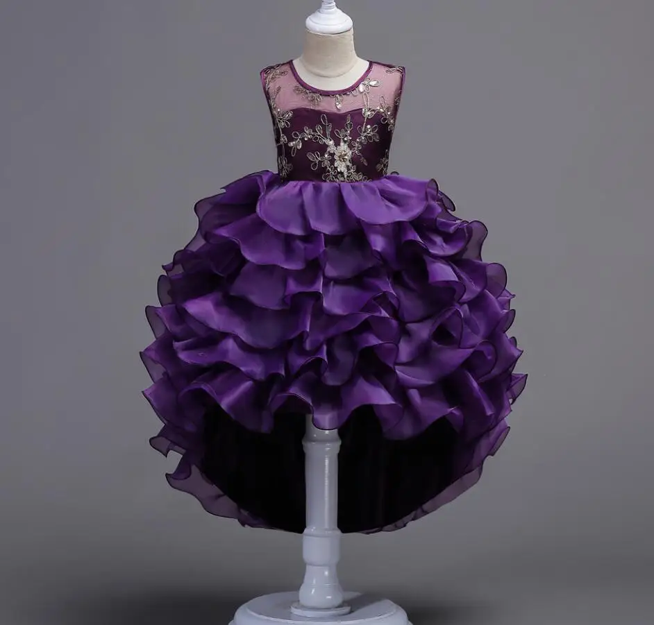 

New Children Teenage Baby Floral Cake Dresses, Girls Princess Party Flower Boutique Dress 6 pcs/lot, Wholesale