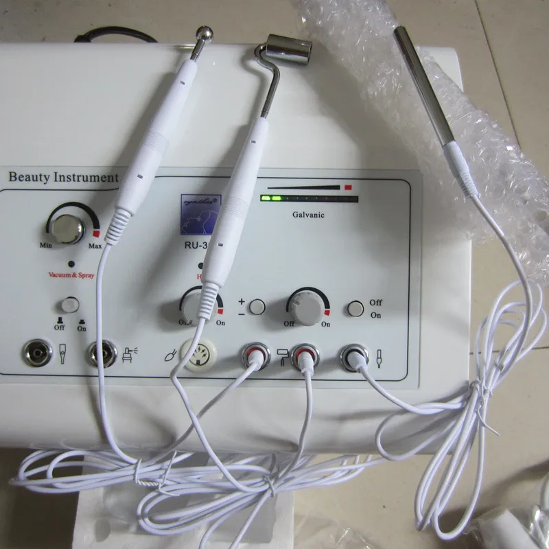 

Portalbe 4 in1 High Frequency Spray Vacuum Galvanic Skin Care Anti aging Wrinkle Removal Machine
