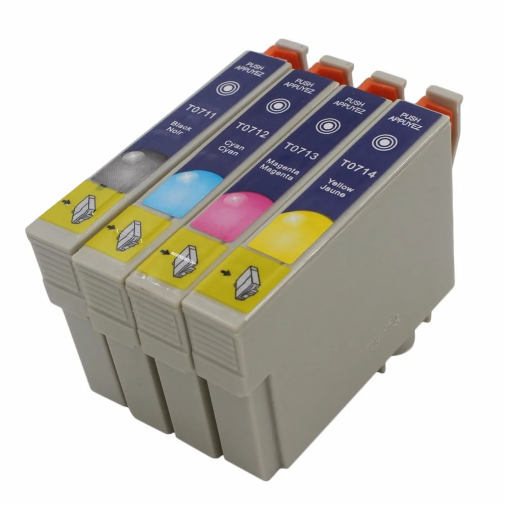 

Genuine T0715 Multipack Ink Cartridges T0711 T0712 T0713 T0714 4 Colors Easy to use water resistance