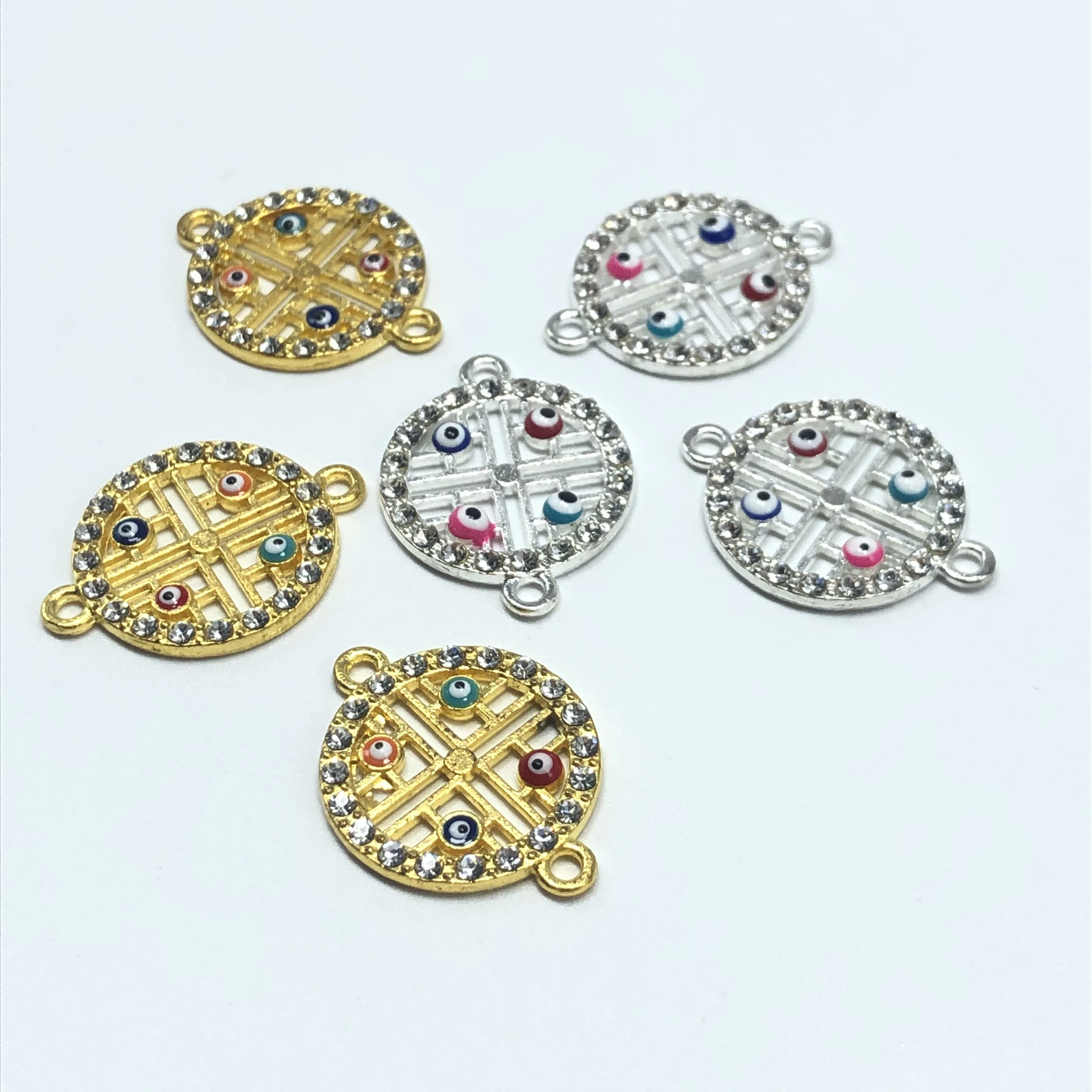 10pcs fashion diy handmade bracelets Necklace drop oil blend eye feature accessory connector