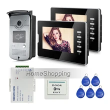 ENVÍO GRATIS Nueva Wired Home 7 “Intercomunicador Video De La Puerta Sistema de Teléfono + 2 Pantalla + Cámara + fuente de Alimentación de Control de Acceso RFID En Stock